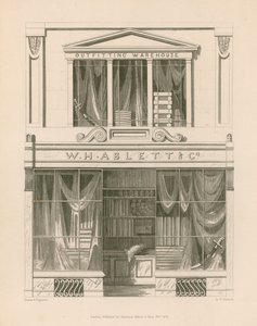 Butiksfront för W H Ablett, Outfitting Warehouse, Cornhill, London av Nathaniel Whittock