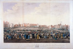 Smithfield Market, West Smithfield, City of London, c1825. av Nathaniel Whittock