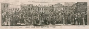 Överborgmästaren tar emot Hennes Majestät i Temple Bar av Nathaniel Whittock