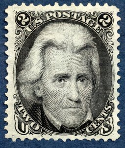 2c Andrew Jackson återutgiv singel, 1875.