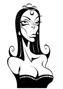 Barbara Steele, 2025 (tusch/digital) av Neale Osborne