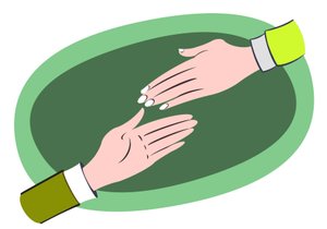Hjälpande händer - Illustration av affärsverksamhetsallegorin av Neale Osborne