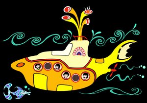 Yellow Submarine, 2004 (bläck, digital version 2023) av Neale Osborne