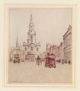 St Mary-le-Strand (färglitografi)