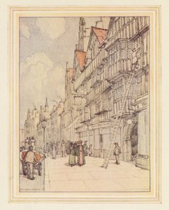 Staple Inn (färglitografi)