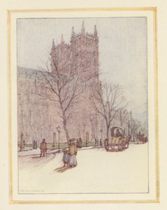 Westminster Abbey (färglitografi)