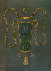 Ett halsband i guld, emalj och ädelstenar, c1901 av Nelson Ethelred Dawson