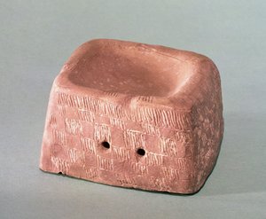 Vasstöd som används som parfymbrännare, Chasseen Culture, 3000-2500 f.Kr. (keramik)