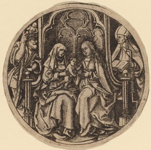 Madonna och barn med de heliga Christopher och Erasmus av Netherlandish 15th Century
