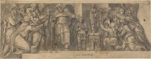 Scen från antikens historia av Netherlandish 16th Century after Polidoro da Caravaggio