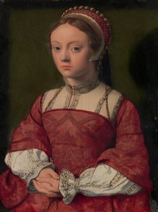 Porträtt av en ung kvinna. av Netherlandish Painter