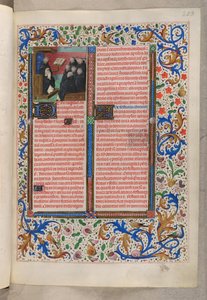 MS 18851, f.203r En dominikan som läser för sina medbröder (Rubriker för fester), Breviary, Use of the Dominicans (