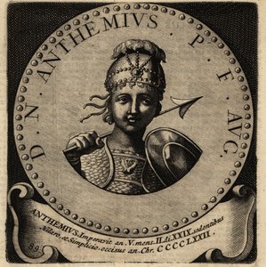 Porträtt av den romerske kejsaren Anthemius. av Netherlandish School