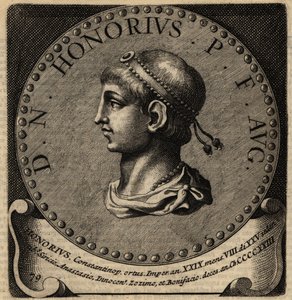 Porträtt av den romerske kejsaren Honorius. av Netherlandish School