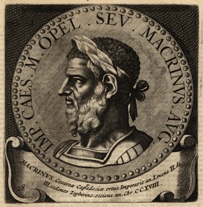 Porträtt av den romerske kejsaren Macrinus.