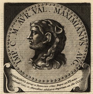 Porträtt av den romerske kejsaren Maximianus. av Netherlandish School