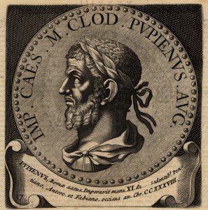 Porträtt av den romerske kejsaren Pupienus. av Netherlandish School