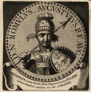 Porträtt av den romerske kejsaren Romulus Augustulus.
