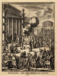 Offer inför Jupiters tempel i Rom. av Netherlandish School