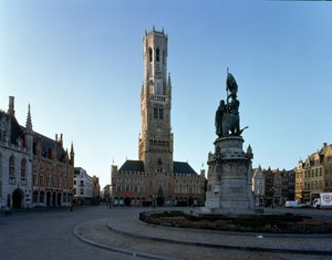 Utsikt över klockstapeln, Halle och Stora torget