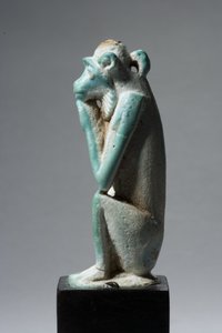 Amuletten av en apa, 18:e-19:e dynastin, 1540-1186 (fajans) (se även 270369)