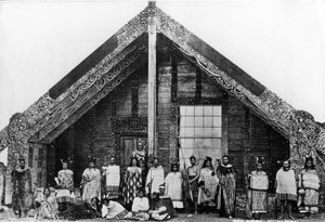 Maori Runanga eller möteshus, ca 1863-80