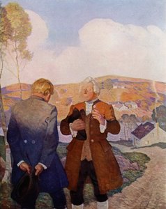 Illustration för Kidnapped av Robert Louis Stevenson (färg litho) av Newell Convers (after) Wyeth