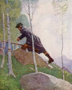 Illustration för Kidnapped av Robert Louis Stevenson (färg litho) av Newell Convers (after) Wyeth