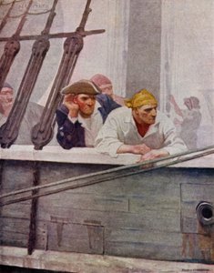 Illustration för Kidnapped av Robert Louis Stevenson (färg litho) av Newell Convers (after) Wyeth