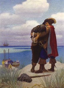 Illustration för Robinson Crusoe (färg litho)