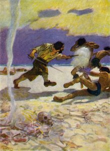 Illustration för Robinson Crusoe (färg litho)
