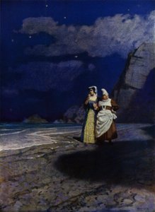 Illustration för Westward Ho! av Charles Kingsley (färg litho)