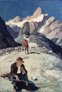 Heidi, 1940 (olja på renässanspanel) av Newell Convers Wyeth
