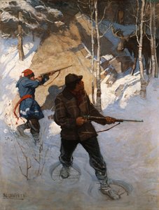Älgjakt (olja på duk)