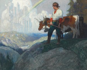 The Pioneer and the Vision, c.1918 (olja på duk) av Newell Convers Wyeth