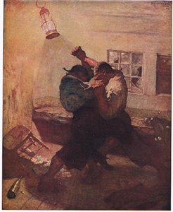 Kampen i grottan: Det visade mig händer och hans följeslagare låsta tillsammans i en dödlig brottning av Newell Convers Wyeth