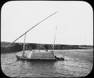 En lastad dahabiyeh, Egypten, c1890
