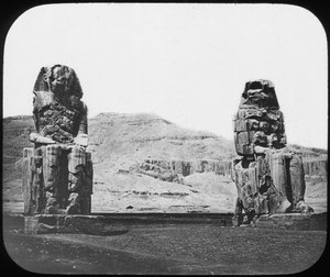 Kolosser av Memnon, Luxor Thebe, Egypten, c1890