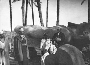 Fallen monumental staty av Rameses II, Memphis, Egypten, c1890.