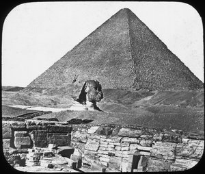 Stora sfinxen i Giza, Egypten, c1890.