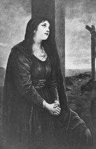 Maria Magdalena satt nedanför korset, sent 1800- eller tidigt 1900-tal