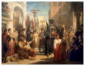 Långfredagsprocession i Sevilla (olja på duk)