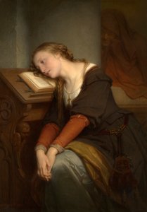 Margareta i kyrkan (olja på duk)