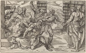 Simson och Delila av Niccolò Boldrini after Titian