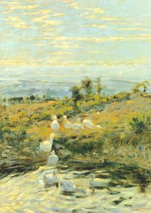 Ankor på morgonen, ca 1892, av Niccolo Cannicci (1846-1906). Olja på duk, 57,5x40,5 cm.
