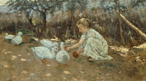 Den lilla gåshjorden, ca 1892, av Niccolo Cannicci (1846-1906), olja på duk, 40,5x70,5 cm.