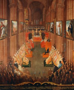 Öppningssessionen vid konciliet i Trient 1545 av Niccolo Dorigati