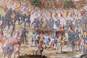 Detalj av fresk i Hall of Battles av 1431 års slaget vid La Higueruela
