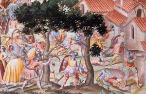 Detalj av fresk i Hall of Battles av 1431 års slaget vid La Higueruela