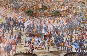 Detalj av fresk i Hall of Battles av 1431 års slaget vid La Higueruela